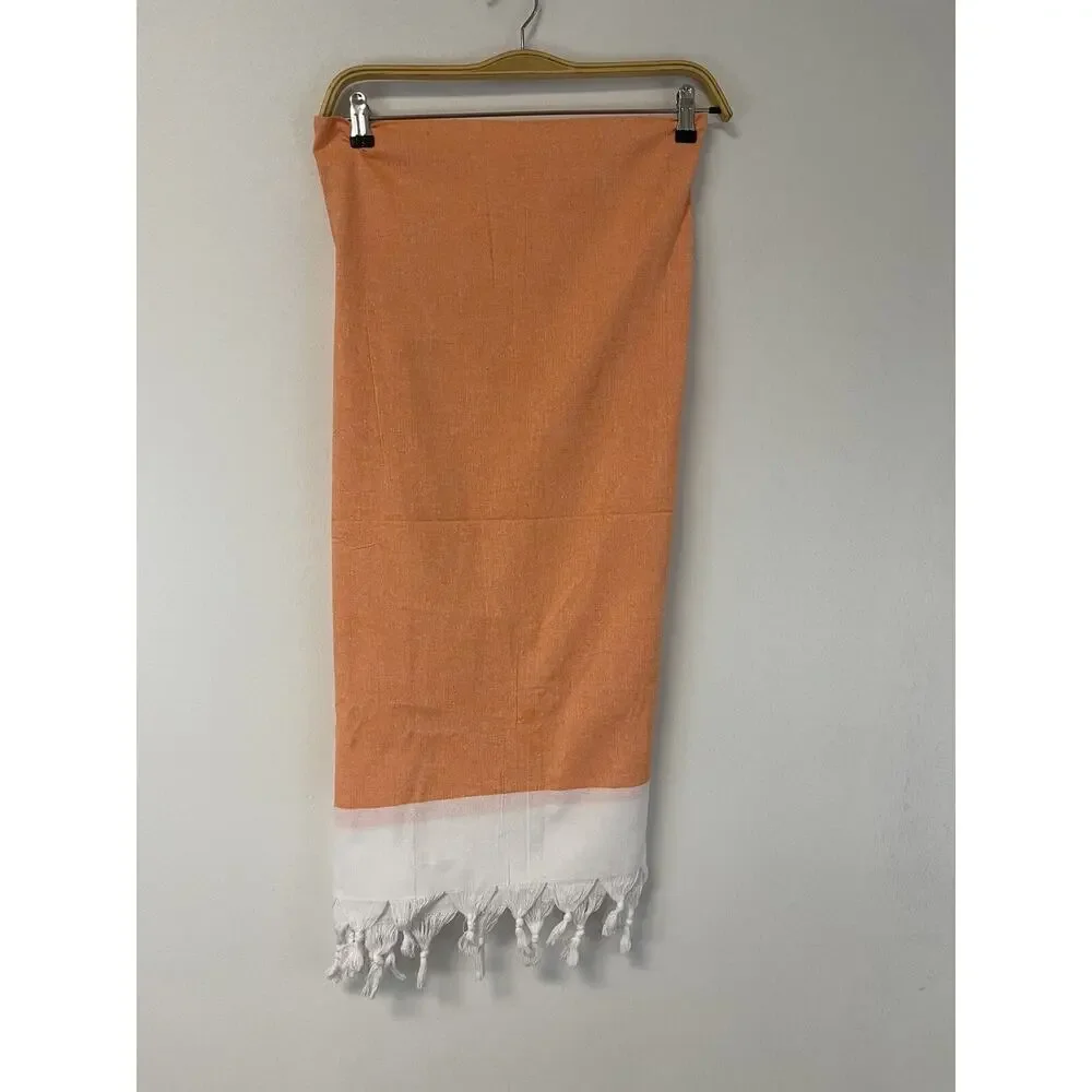 My Hamam Turkish Towel Cotton Beach Hammam Peshtemal Orange Lightweight N19